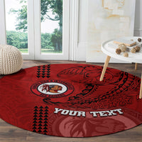 Hawaii Kahuku High & Intermediate School Round Carpet Tribal Kakau Pattern LT03 - Polynesian Pride