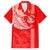Hawaii Kalani High School Family Matching Off Shoulder Maxi Dress and Hawaiian Shirt Tribal Kakau Pattern LT03 Dad's Shirt - Short Sleeve Red - Polynesian Pride