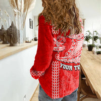 Hawaii Kalani High School Women Casual Shirt Tribal Kakau Pattern LT03 - Polynesian Pride