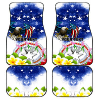 Custom Northern Mariana Islands Commonwealth Covenant Day Car Mats Plumeria Flower Splash Style LT03 - Polynesian Pride