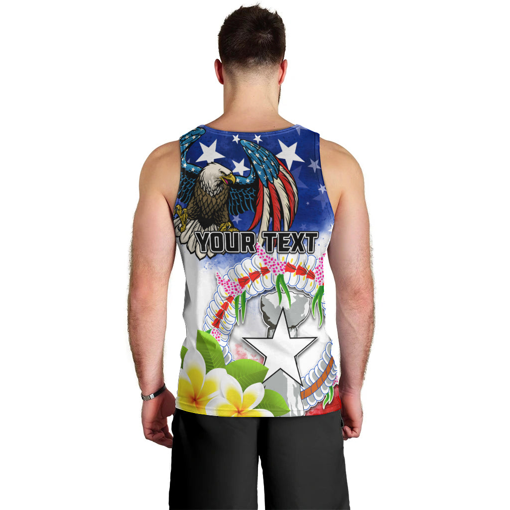 Custom Northern Mariana Islands Commonwealth Covenant Day Men Tank Top Plumeria Flower Splash Style LT03 - Polynesian Pride