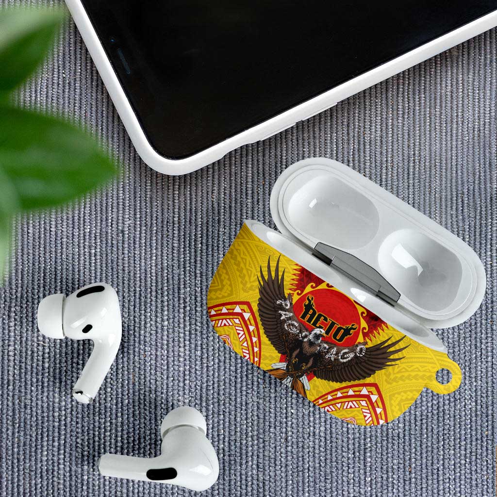 American Samoa Fautasi Race AirPods Case Pago Pago-Aeto Samoan Tattoo and Eagle