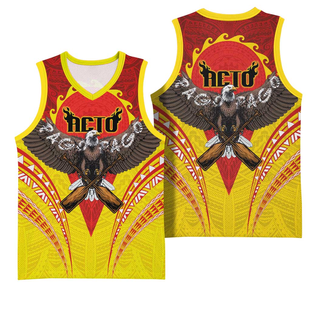 American Samoa Fautasi Race Basketball Jersey Pago Pago-Aeto Samoan Tattoo and Eagle