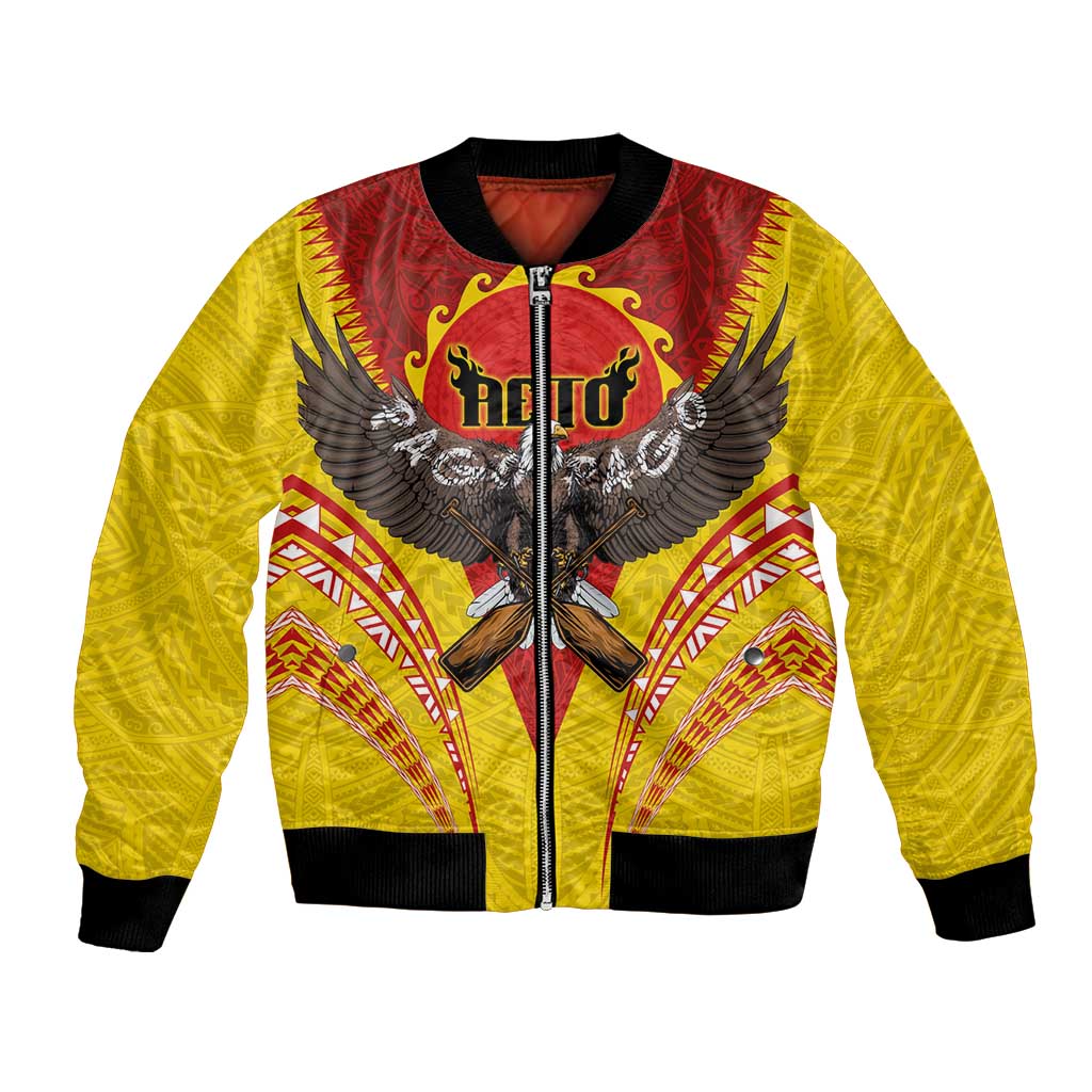 American Samoa Fautasi Race Bomber Jacket Pago Pago-Aeto Samoan Tattoo and Eagle