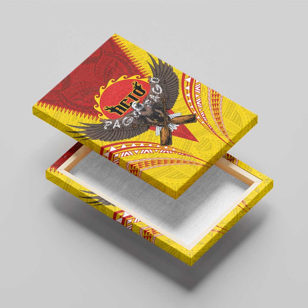 American Samoa Fautasi Race Canvas Wall Art Pago Pago-Aeto Samoan Tattoo and Eagle