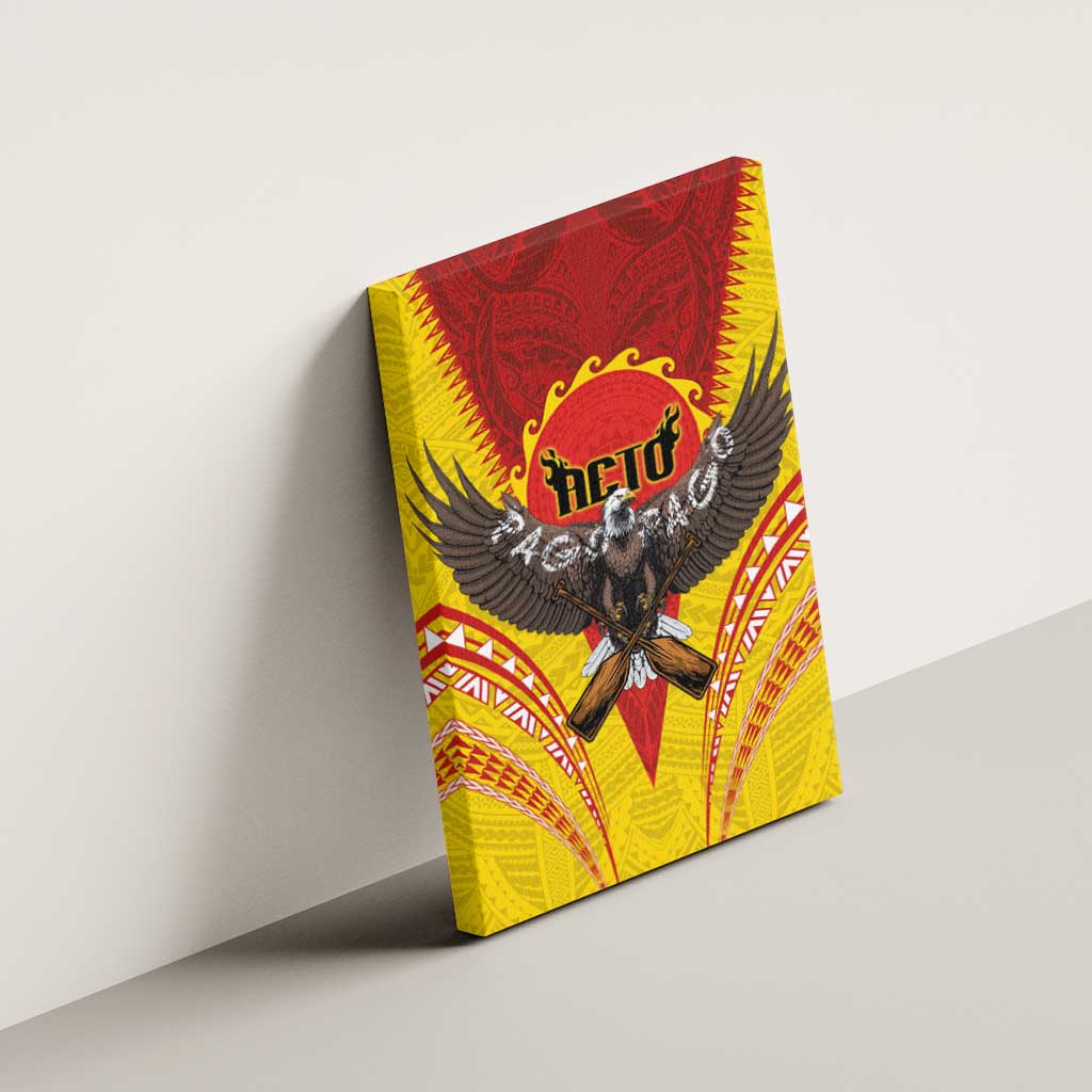 American Samoa Fautasi Race Canvas Wall Art Pago Pago-Aeto Samoan Tattoo and Eagle