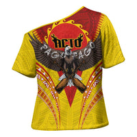 American Samoa Fautasi Race Cross Shoulder Shirt Pago Pago-Aeto Samoan Tattoo and Eagle