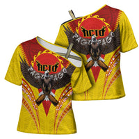 American Samoa Fautasi Race Cross Shoulder Shirt Pago Pago-Aeto Samoan Tattoo and Eagle