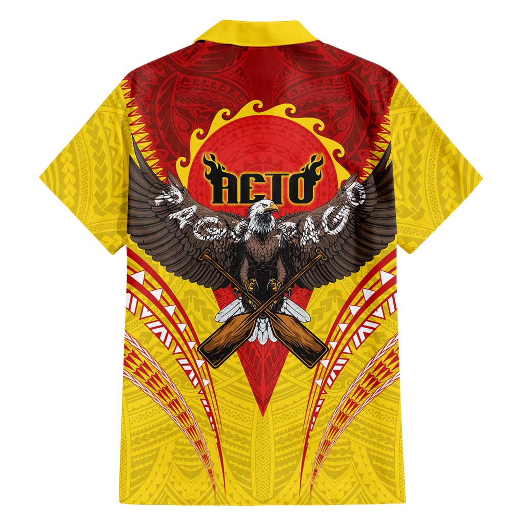 American Samoa Fautasi Race Family Matching Puletasi and Hawaiian Shirt Pago Pago-Aeto Samoan Tattoo and Eagle LT03 - Polynesian Pride