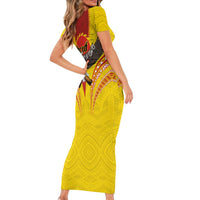 American Samoa Fautasi Race Family Matching Short Sleeve Bodycon Dress and Hawaiian Shirt Pago Pago-Aeto Samoan Tattoo and Eagle LT03 - Polynesian Pride