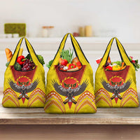 American Samoa Fautasi Race Grocery Bag Pago Pago-Aeto Samoan Tattoo and Eagle