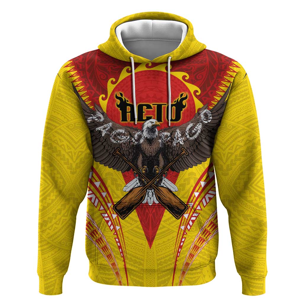 American Samoa Fautasi Race Hoodie Pago Pago-Aeto Samoan Tattoo and Eagle