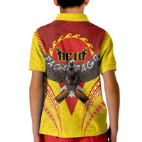 American Samoa Fautasi Race Kid Polo Shirt Pago Pago-Aeto Samoan Tattoo and Eagle