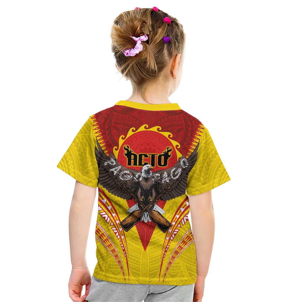 American Samoa Fautasi Race Kid T Shirt Pago Pago-Aeto Samoan Tattoo and Eagle