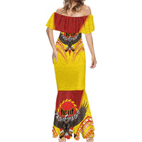 American Samoa Fautasi Race Mermaid Dress Pago Pago-Aeto Samoan Tattoo and Eagle
