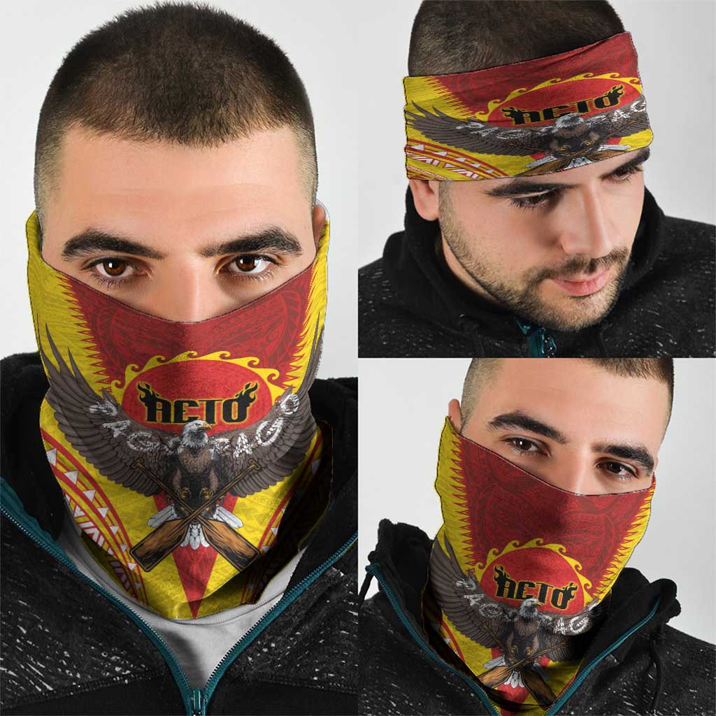 American Samoa Fautasi Race Neck Gaiter Pago Pago-Aeto Samoan Tattoo and Eagle