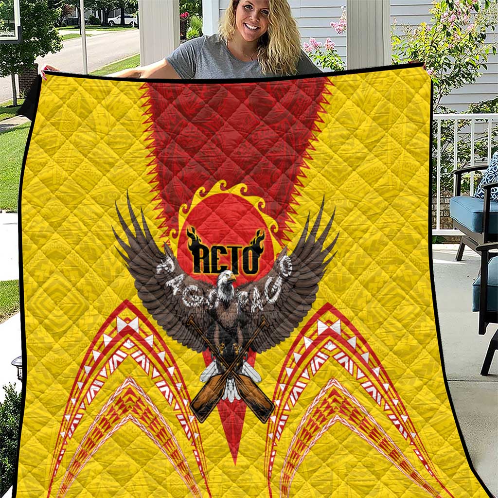 American Samoa Fautasi Race Quilt Pago Pago-Aeto Samoan Tattoo and Eagle
