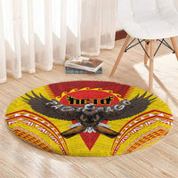 American Samoa Fautasi Race Round Carpet Pago Pago-Aeto Samoan Tattoo and Eagle