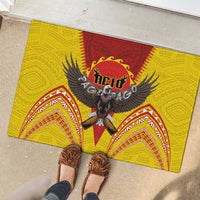 American Samoa Fautasi Race Rubber Doormat Pago Pago-Aeto Samoan Tattoo and Eagle