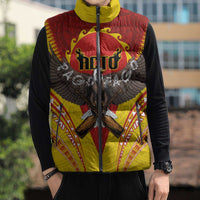 American Samoa Fautasi Race Sleeveless Puffer Jacket Pago Pago-Aeto Samoan Tattoo and Eagle