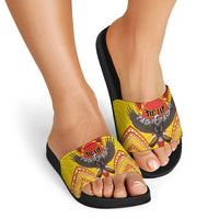 American Samoa Fautasi Race Slide Sandals Pago Pago-Aeto Samoan Tattoo and Eagle
