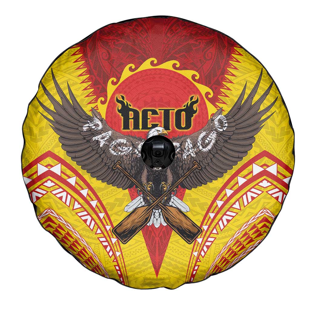 American Samoa Fautasi Race Spare Tire Cover Pago Pago-Aeto Samoan Tattoo and Eagle