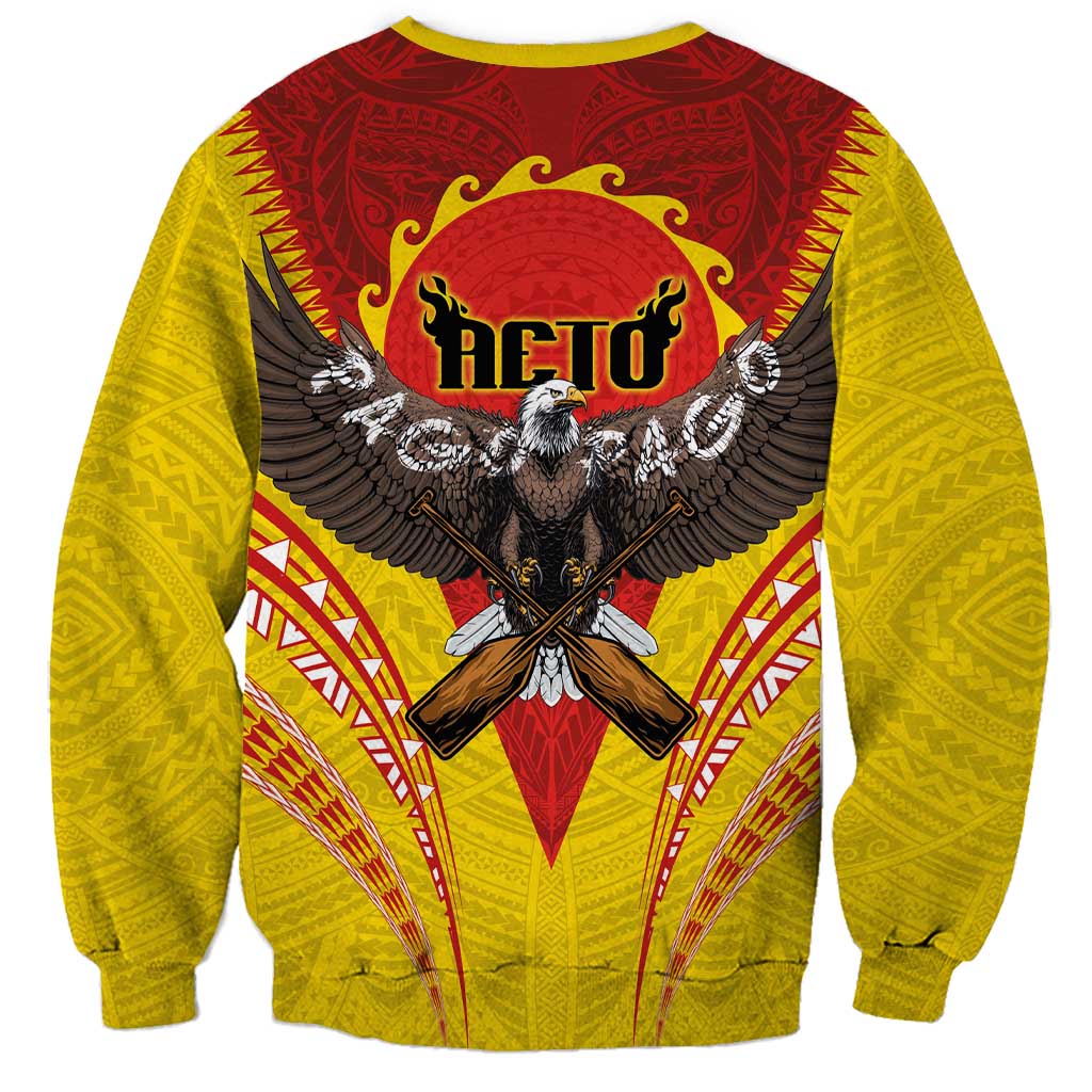 American Samoa Fautasi Race Sweatshirt Pago Pago-Aeto Samoan Tattoo and Eagle
