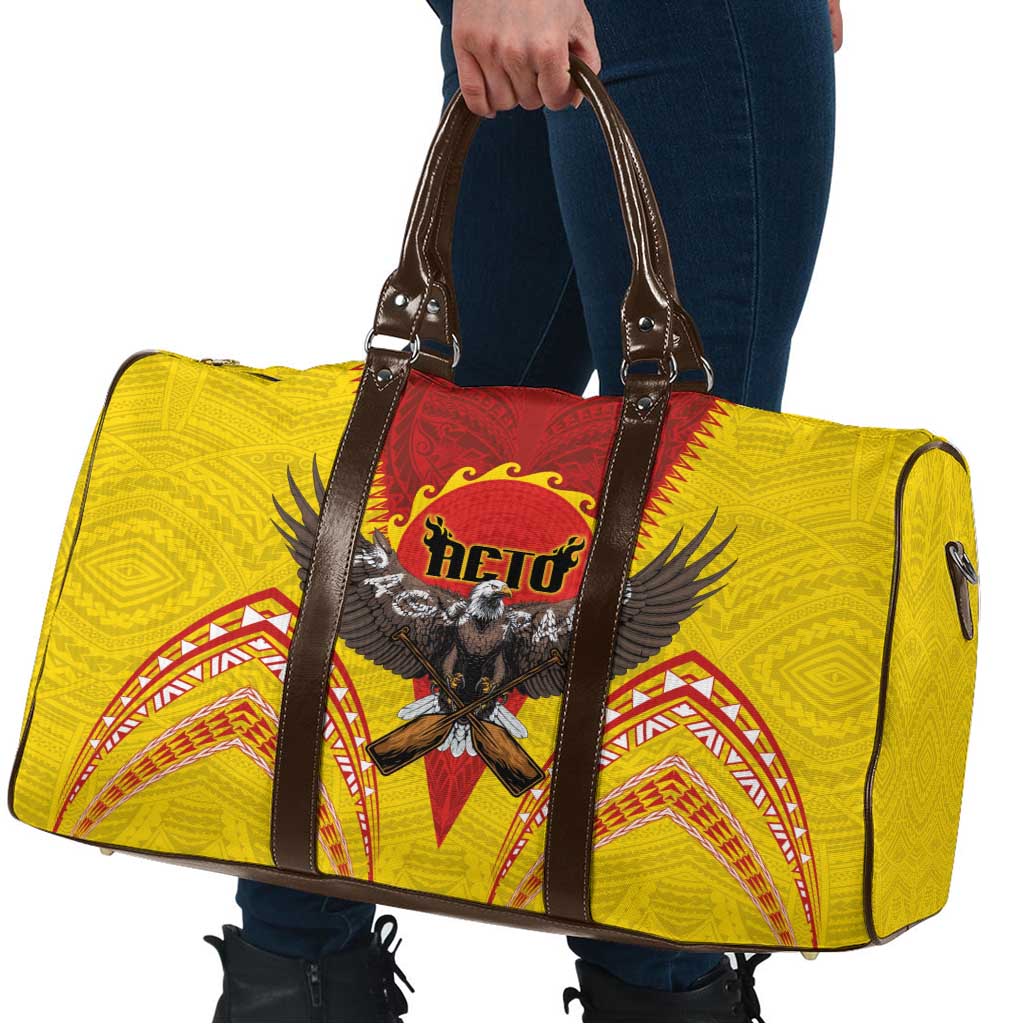 American Samoa Fautasi Race Travel Bag Pago Pago-Aeto Samoan Tattoo and Eagle