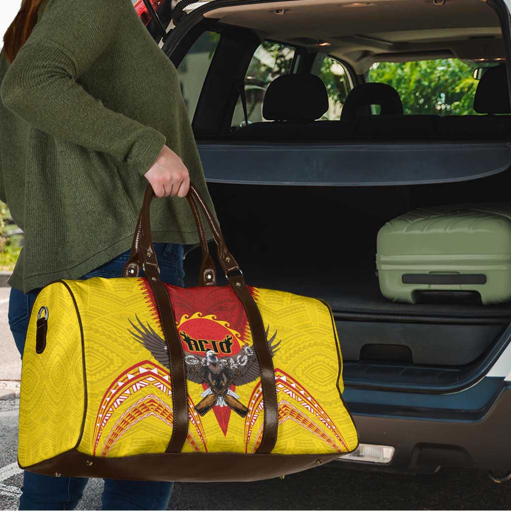 American Samoa Fautasi Race Travel Bag Pago Pago-Aeto Samoan Tattoo and Eagle