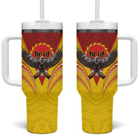 American Samoa Fautasi Race Tumbler With Handle Pago Pago-Aeto Samoan Tattoo and Eagle