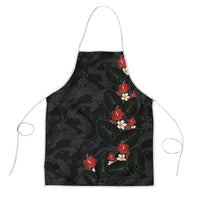 Hawaiian Taro Leaves-Hibiscus and Plumeria Apron Floral Tribal Tattoo Motif