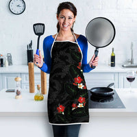 Hawaiian Taro Leaves-Hibiscus and Plumeria Apron Floral Tribal Tattoo Motif