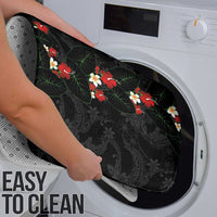 Hawaiian Taro Leaves-Hibiscus and Plumeria Bathroom Set Floral Tribal Tattoo Motif