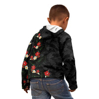 Hawaiian Taro Leaves-Hibiscus and Plumeria Kid Hoodie Floral Tribal Tattoo Motif LT03 - Polynesian Pride
