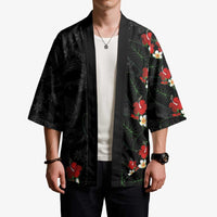 Hawaiian Taro Leaves-Hibiscus and Plumeria Kimono Floral Tribal Tattoo Motif LT03 - Polynesian Pride