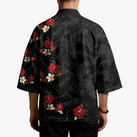 Hawaiian Taro Leaves-Hibiscus and Plumeria Kimono Floral Tribal Tattoo Motif LT03 - Polynesian Pride