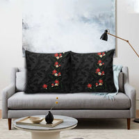 Hawaiian Taro Leaves-Hibiscus and Plumeria Pillow Cover Floral Tribal Tattoo Motif LT03 - Polynesian Pride