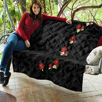 Hawaiian Taro Leaves-Hibiscus and Plumeria Quilt Floral Tribal Tattoo Motif LT03 - Polynesian Pride