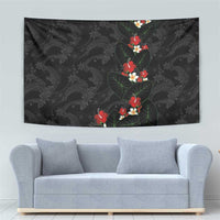 Hawaiian Taro Leaves-Hibiscus and Plumeria Tapestry Floral Tribal Tattoo Motif LT03 - Polynesian Pride