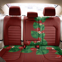 Hawaiian Taro Leaves-Hibiscus and Plumeria Back Car Seat Cover Polynesian Art-Kakau Tattoo Red LT03 - Polynesian Pride