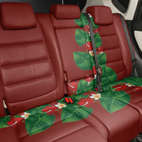 Hawaiian Taro Leaves-Hibiscus and Plumeria Back Car Seat Cover Polynesian Art-Kakau Tattoo Red LT03 - Polynesian Pride