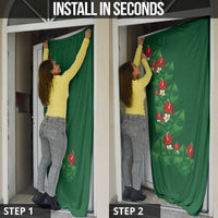 Hawaiian Taro Leaves-Hibiscus and Plumeria Door Cover Polynesian Art-Kakau Tattoo Green LT03 - Polynesian Pride