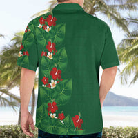 Hawaiian Taro Leaves-Hibiscus and Plumeria Hawaiian Shirt Polynesian Art-Kakau Tattoo Green LT03 - Polynesian Pride