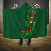 Hawaiian Taro Leaves-Hibiscus and Plumeria Hooded Blanket Polynesian Art-Kakau Tattoo Green LT03 - Polynesian Pride
