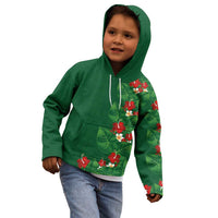 Hawaiian Taro Leaves-Hibiscus and Plumeria Kid Hoodie Polynesian Art-Kakau Tattoo Green LT03 - Polynesian Pride