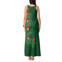Hawaiian Taro Leaves-Hibiscus and Plumeria Tank Maxi Dress Polynesian Art-Kakau Tattoo Green LT03 - Polynesian Pride
