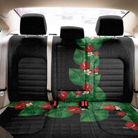 Hawaiian Taro Leaves-Hibiscus and Plumeria Back Car Seat Cover Polynesian Art-Kakau Tattoo Black LT03 - Polynesian Pride