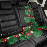 Hawaiian Taro Leaves-Hibiscus and Plumeria Back Car Seat Cover Polynesian Art-Kakau Tattoo Black LT03 - Polynesian Pride