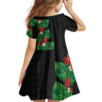 Hawaiian Taro Leaves-Hibiscus and Plumeria Family Matching Mermaid Dress and Hawaiian Shirt Polynesian Art-Kakau Tattoo Black LT03 - Polynesian Pride