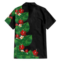 Hawaiian Taro Leaves-Hibiscus and Plumeria Hawaiian Shirt Polynesian Art-Kakau Tattoo Black LT03 - Polynesian Pride